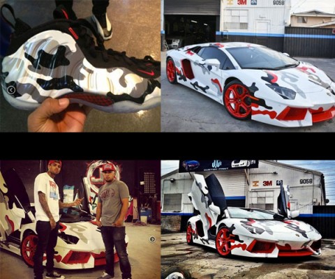 La Lamborghini de Chris Brown assortie à ses Nike !