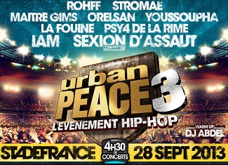 Maitre Gims, La Fouine, Youssoupha, Orelsan, IAM... la liste des morceaux pour Urban Peace 3