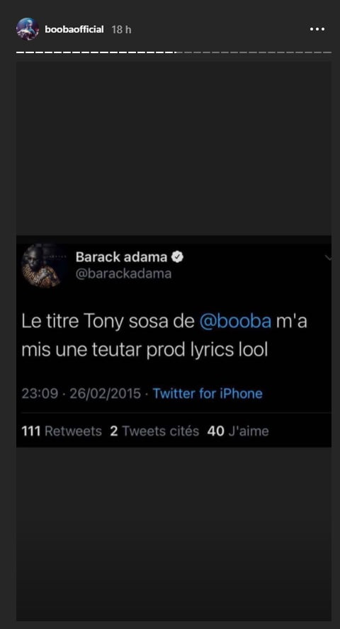 Booba révèle des tweets compromettants de Barack Adama pour l'humilier, 