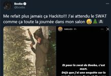 Booba armé, prêt au combat face au SWAT qu’un hacker tente de lui envoyer