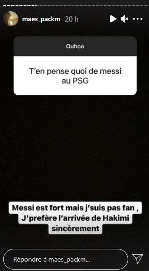 Maes pas convaincu de Messi à Paris et préfère Hakimi