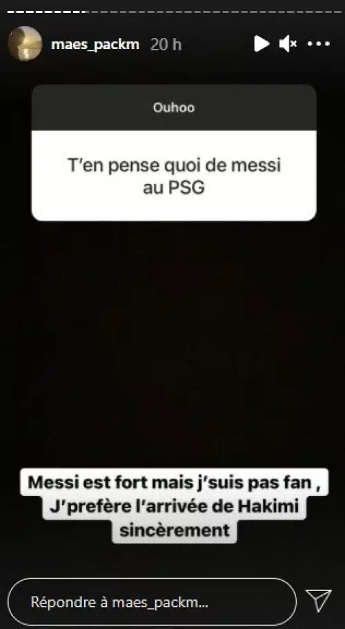 Maes pas convaincu de Messi à Paris et préfère Hakimi