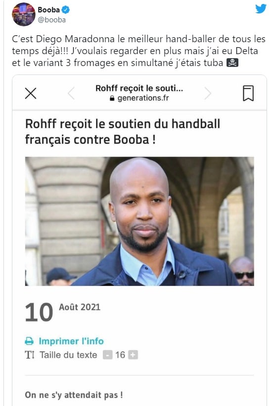 Booba humilie le soutien de la FFH à Rohff,