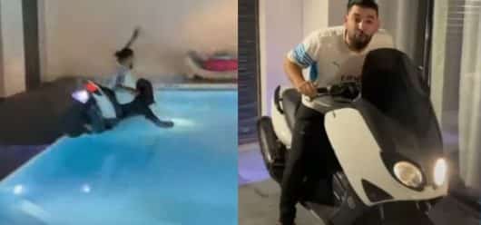 Le craquage de Mohamed Henni qui détruit son T-Max dans une piscine