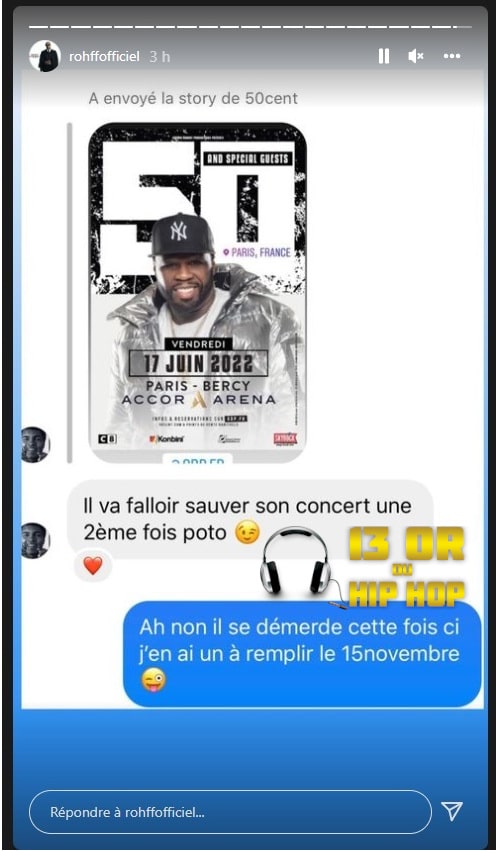 Rohff prêt à sauver le prochain concert de 50 Cent à Paris ? Housni répond