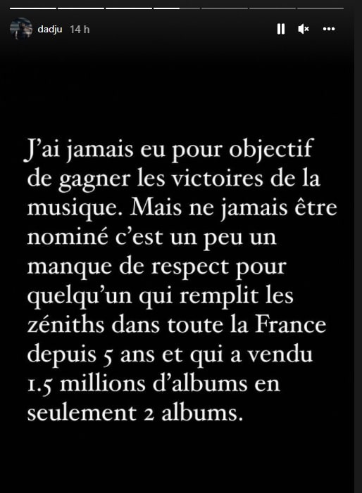 Dadju rejoint Ninho et tacle à son tour les Victoires 2