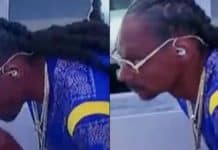 Snoop Dogg fume un joint avant de monter sur scène au Super Bowl