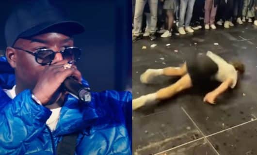 Ninho : un fan se loupe totalement sur un salto arrière pendant un concert