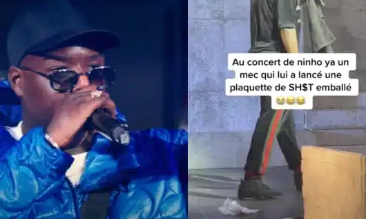 Ninho reçoit une plaquette de cannabis d'un fan en plein concert