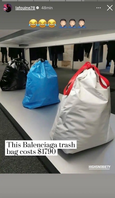 La Fouine réagit à l'invraisemblable vente des sacs poubelles Balenciaga à 1790$ 2