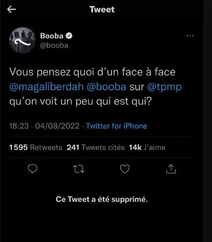 Magali Berdah lâchée par Hanouna, Booba jubile et veut un face à face dans TPMP 2