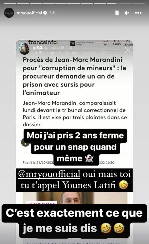 Booba adresse un message à Mister You qui répond 2