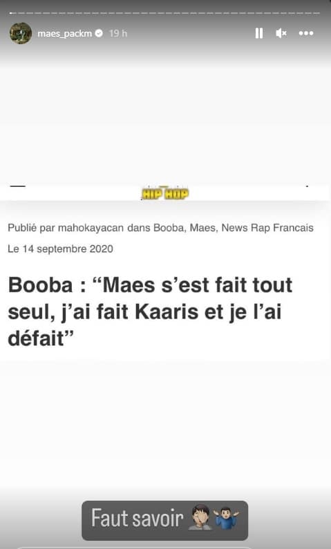 Maes menace Booba 3