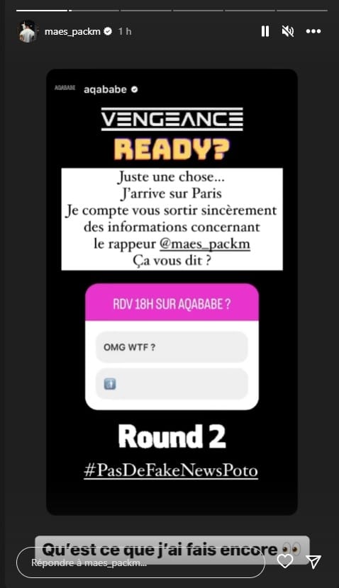 Maes menacé par Aqababe qui l'averti de le croiser pour de vrai