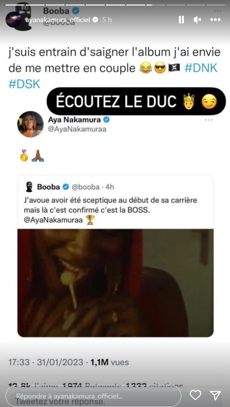 Booba bientôt en couple grâce à Aya Nakamura 2