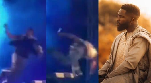 Tayc chute en plein concert et se fait une énorme frayeur