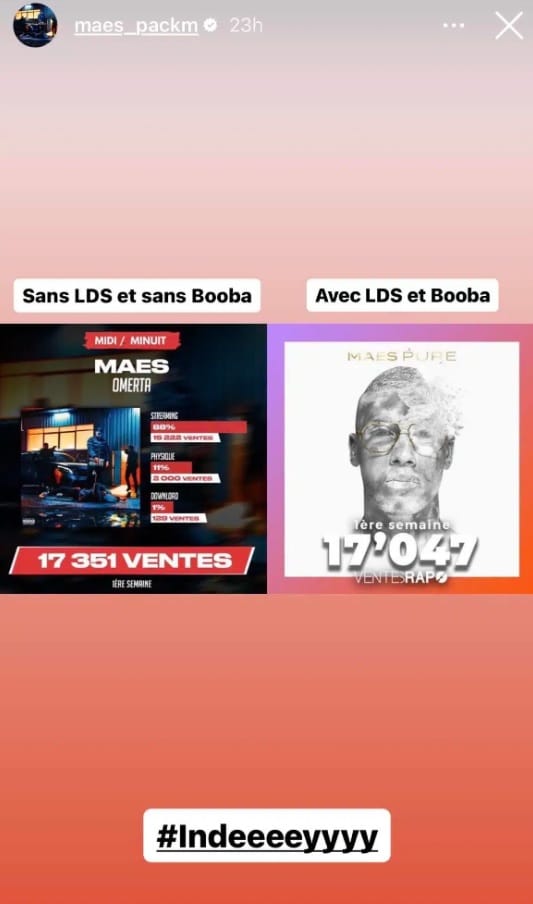 Maes démonte Booba en affichant sa réussite en chiffres sans lui