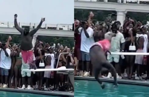 Rick Ross se rate totalement sur un plongeoir et amuse le public