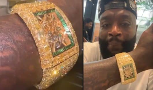 Rick Ross exhibe sa montre ornée de diamant à 20 millions de dollars