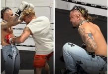 Jake Paul utilise Lil Pump comme punching-ball, le rappeur se tord de douleur